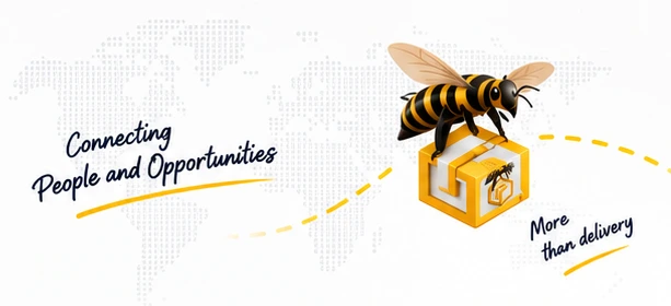 YellowBeeX bee, parcel and world map visual